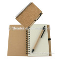 A6 ECO Soft Wood Cover Recycled Spiral Notebook with Recycled Pen